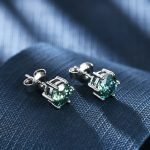 Elegant Green Moissanite Earrings - Image 3