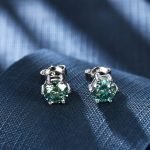 Elegant Green Moissanite Earrings - Image 2