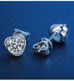 Heart Moissanite Earrings - Image 3
