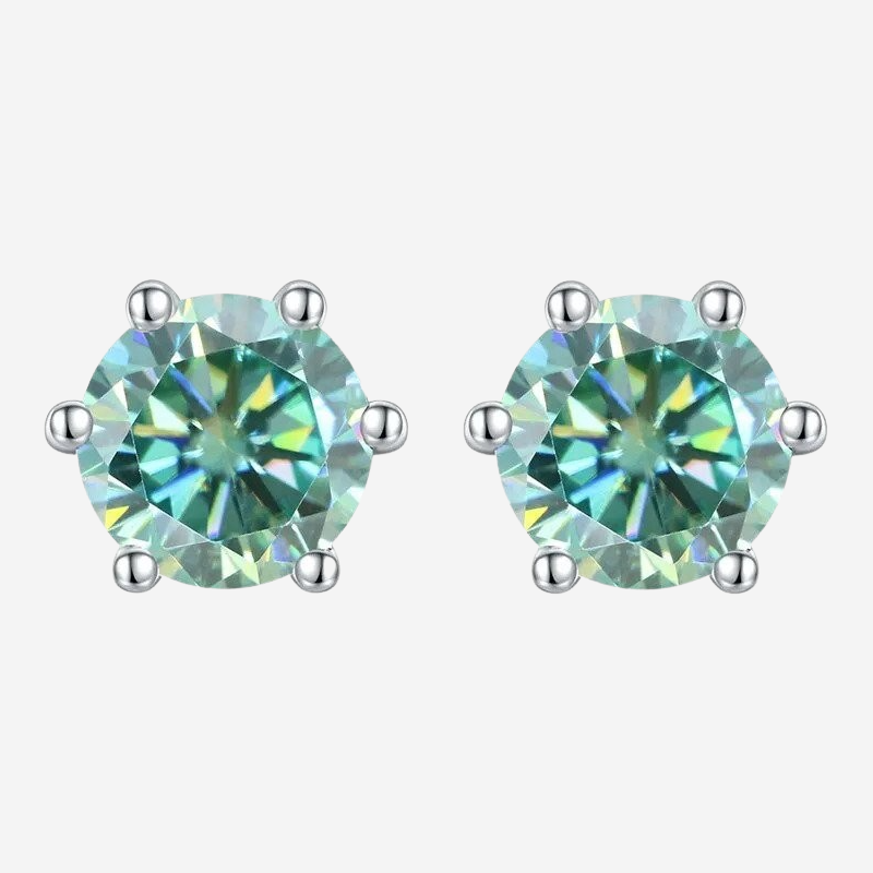 green moissanite earrings