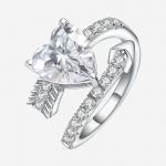 Adjustable Heart Moissanite Ring