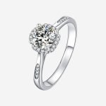 Celestial Radiance Moissanite Halo Ring
