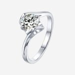 Dazzling Sterling Silver Moissanite Solitaire Ring