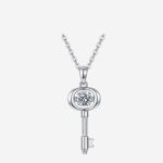Enchanting 925 Silver Moissanite Key Necklace