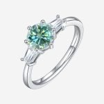 Green Glamour Moissanite Engagement Ring