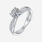 Luminescent Moissanite Twist Promise Ring