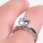 Moissanite Art Deco Stacking Ring Set