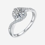 Radiant Twisted Moissanite Diamond Ring